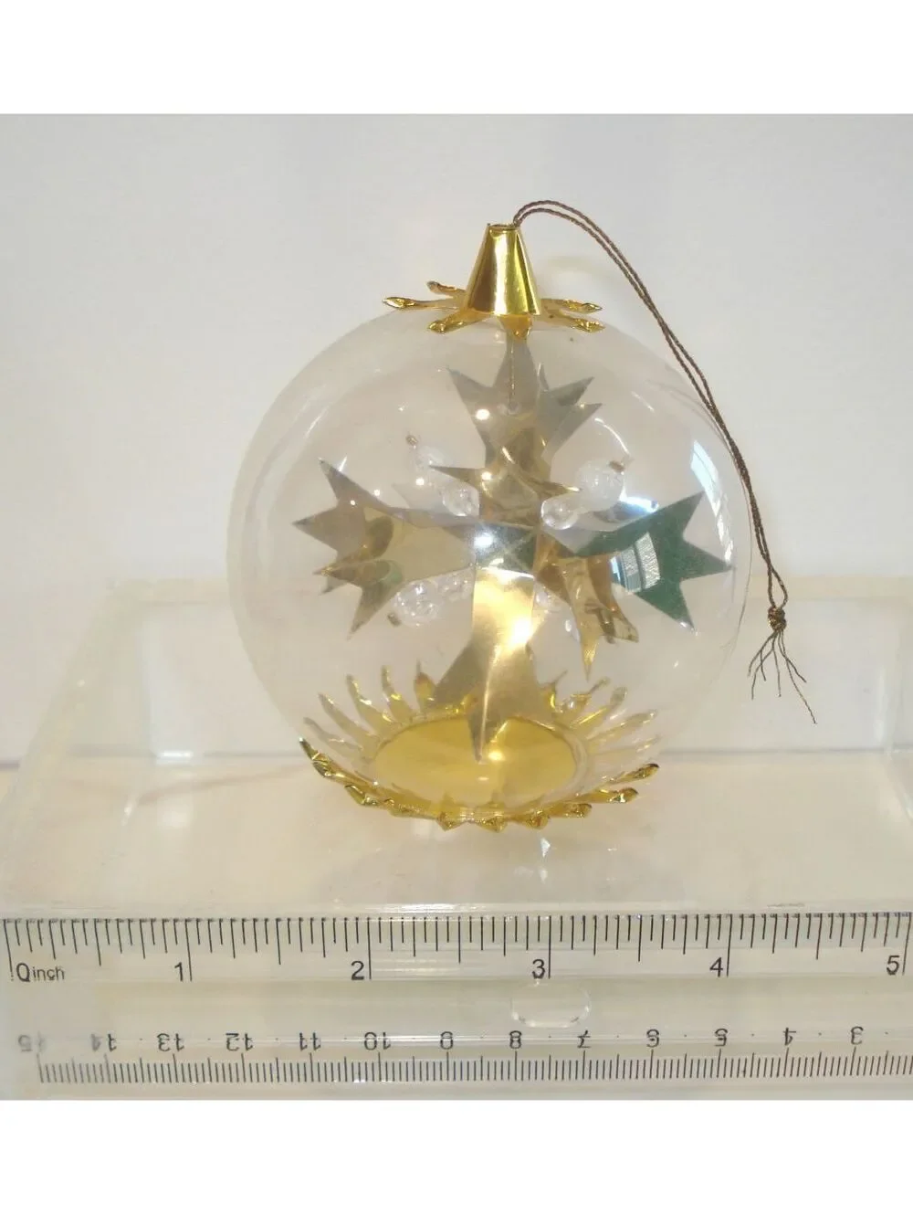 Vintage 1970's West Germany Resl Lenz Snowflake / Cross glass Christmas ornament